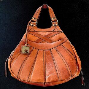 Joe’s Jeans Distressed Mixed Leather Hobo Boho Bag